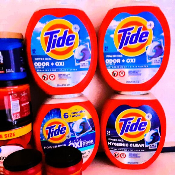 9 All empty containers - {4-Tide - 1 Maxwell House - 3 Folgers - 1 Great Value} - Picture 7 of 7